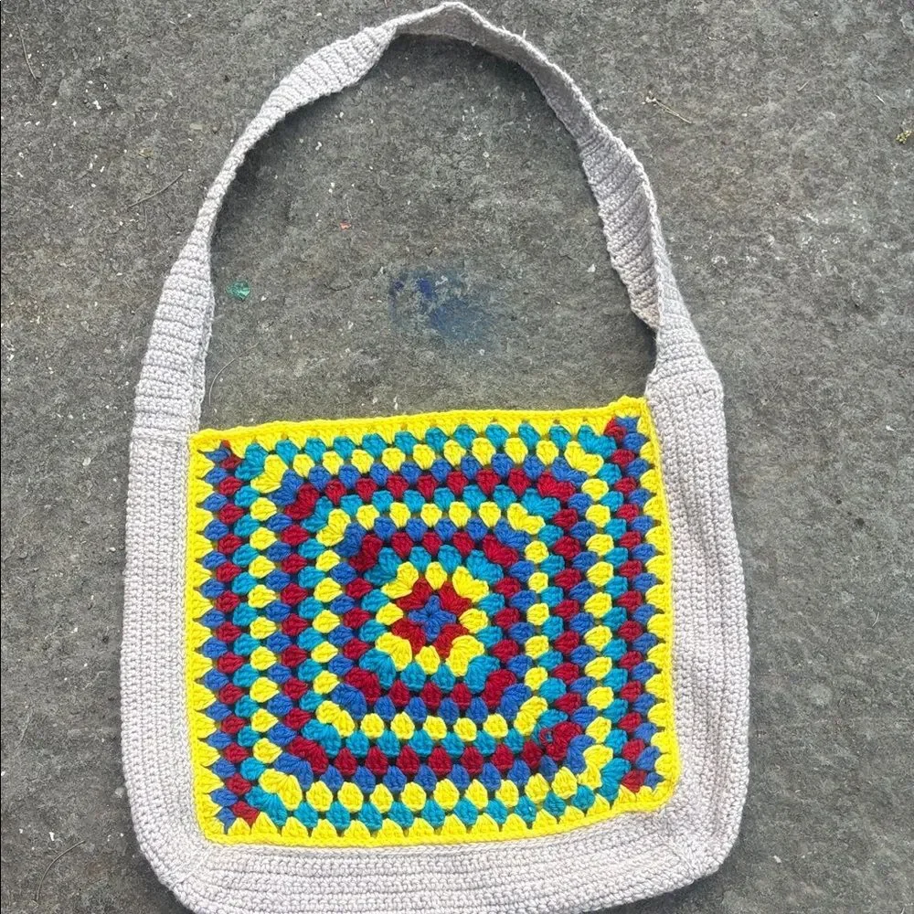 Handcrafted Multicolor Crochet Shoulder Bag